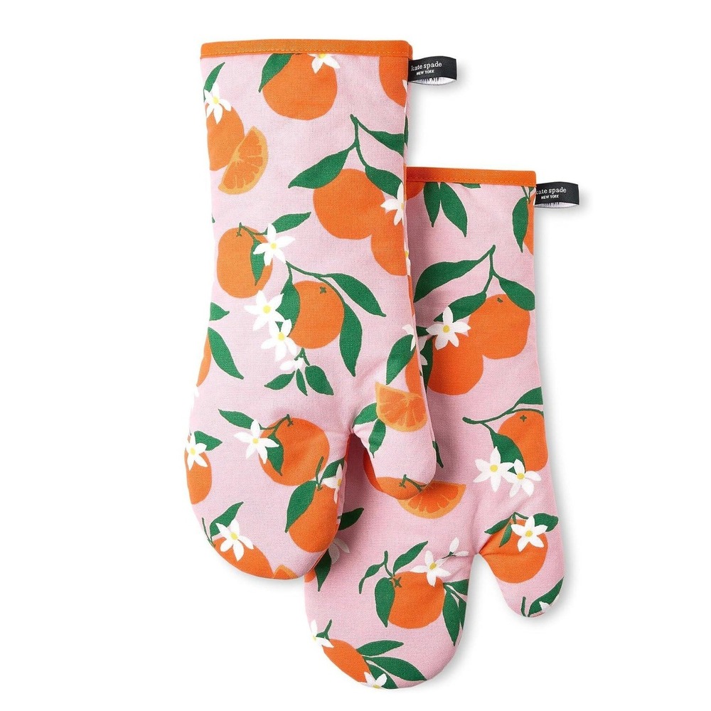 kate spade new york Squeeze The Day Oven Mitt 2-Pack Set 7"x13" Citrus Novelty